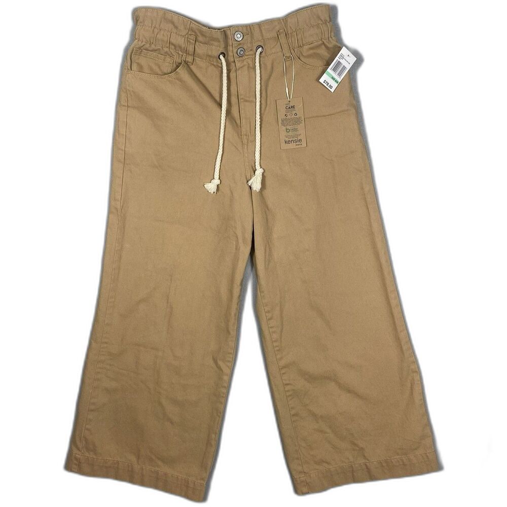 Kensie Kaya High Rise Wide Leg Tan Pants‎ Women’s 8/29 Y2K Vintage Luxe NWT